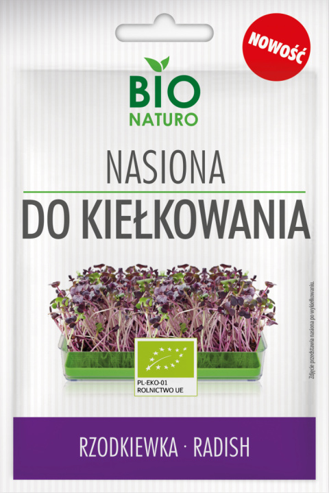 Nasiona do kiełkowania Rzodkiewka 25g BIONaturo